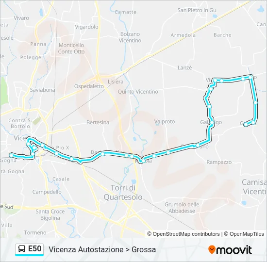 E50 Bus Line Map