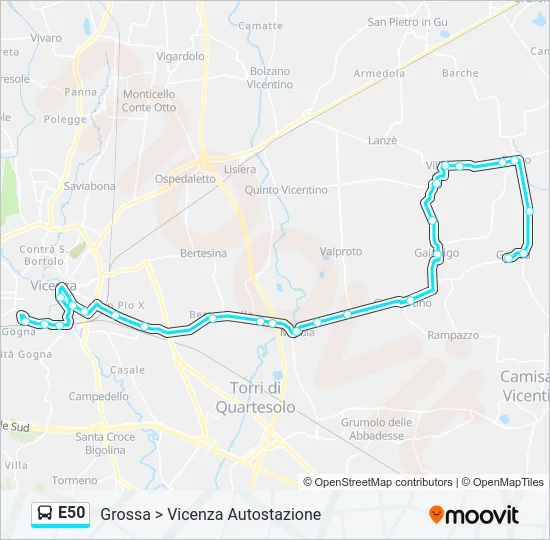 E50 Bus Line Map