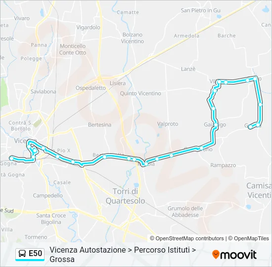 E50 Bus Line Map