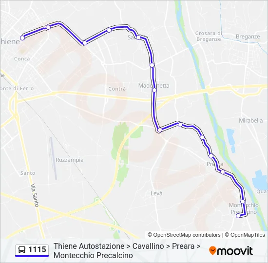 1115 Bus Line Map