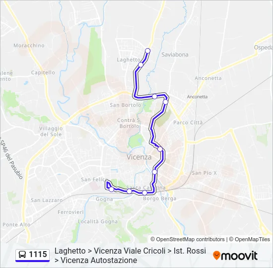 1115 Bus Line Map