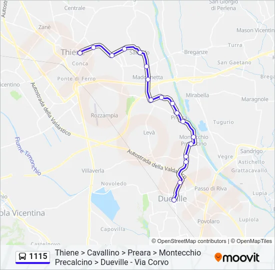 1115 Bus Line Map