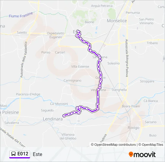 E012 Bus Line Map
