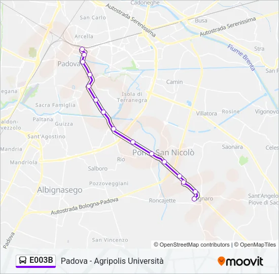 E003B Bus Line Map