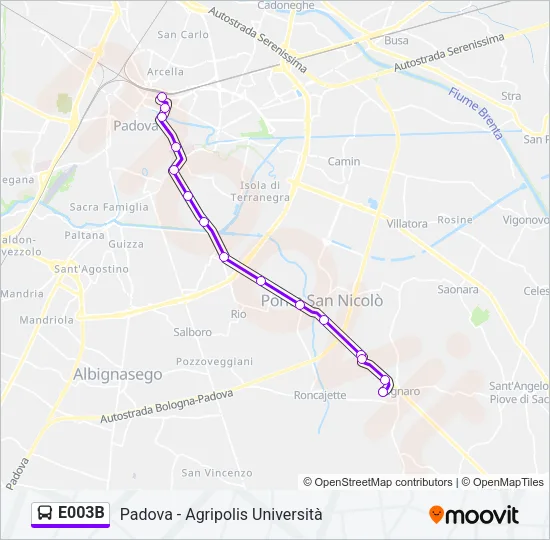 E003B Bus Line Map