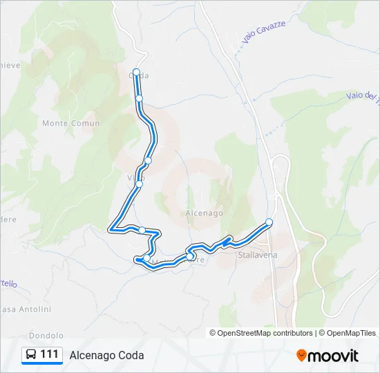111 Bus Line Map