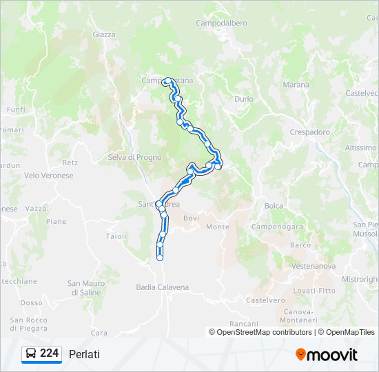 224 bus Line Map