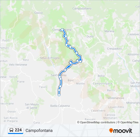 224 bus Line Map