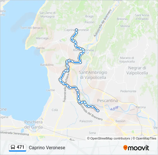 471 Bus Line Map
