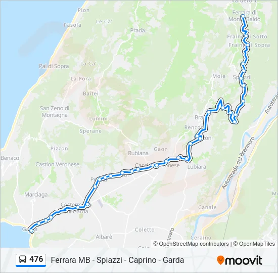 476 Bus Line Map