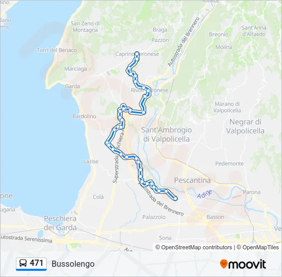 471 Bus Line Map