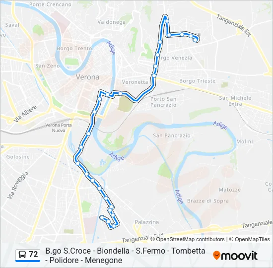72 Bus Line Map