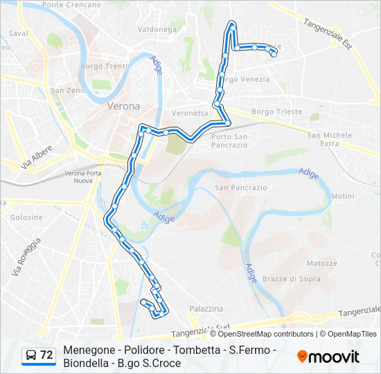 72 Bus Line Map