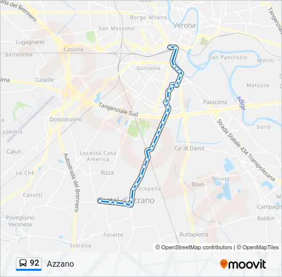 92 Bus Line Map