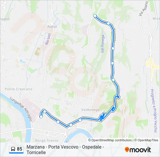 85 Bus Line Map