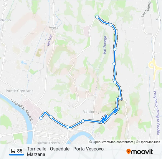 85 Bus Line Map