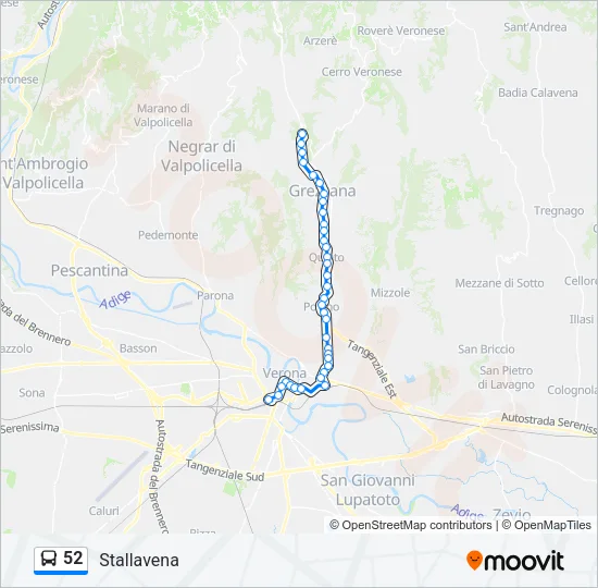 52 Bus Line Map