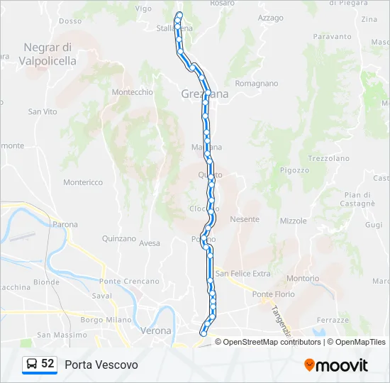 52 Bus Line Map