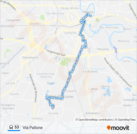53 Bus Line Map