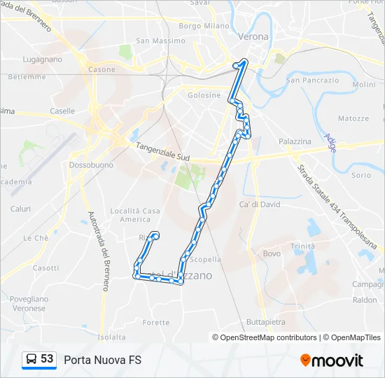 53 Bus Line Map
