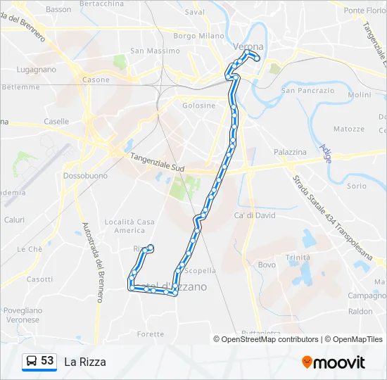 53 Bus Line Map