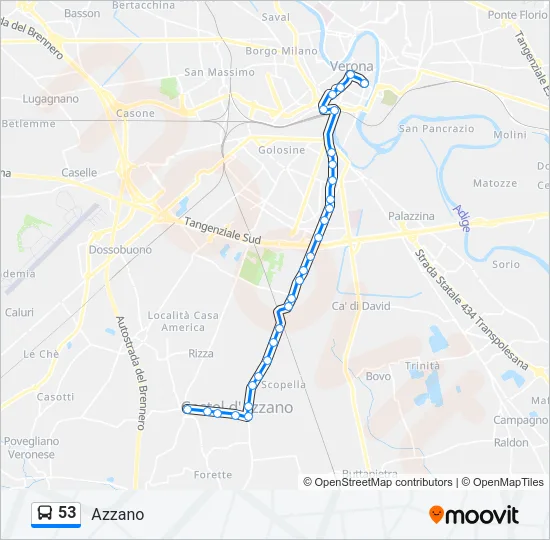 53 Bus Line Map