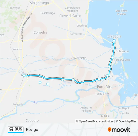 Mappa della linea BUS