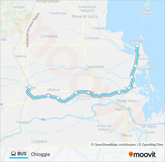 Mappa della linea BUS