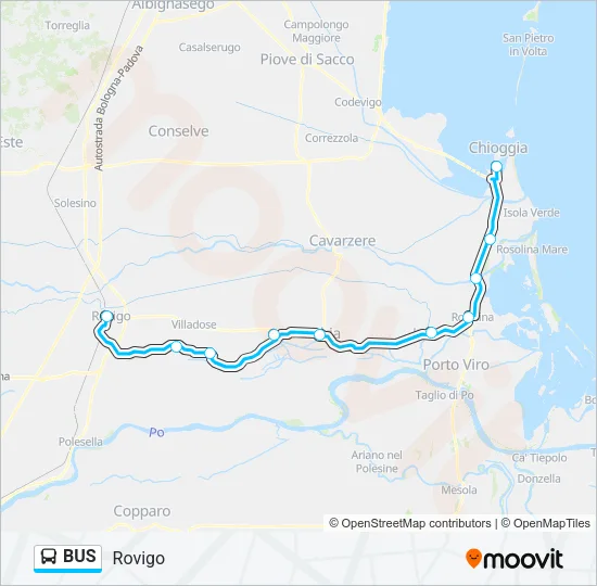 Mappa della linea BUS