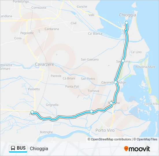 Mappa della linea BUS