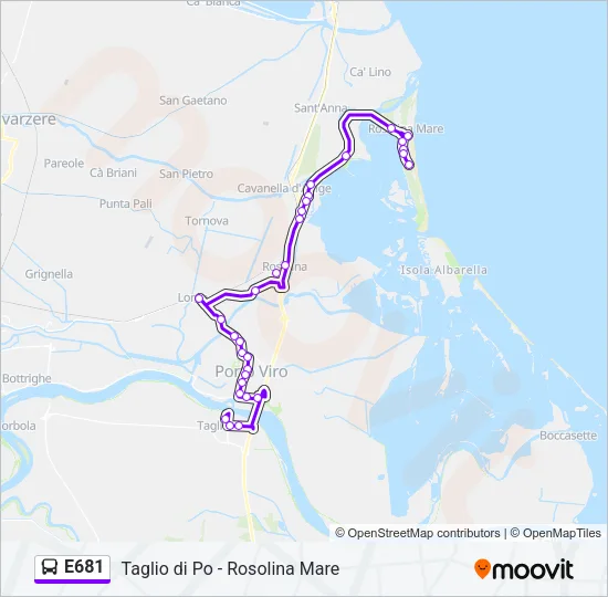 E681 Bus Line Map