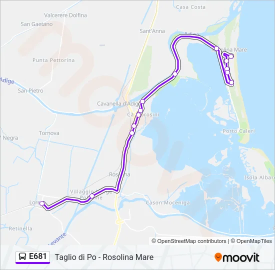 E681 Bus Line Map