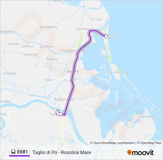 E681 Bus Line Map