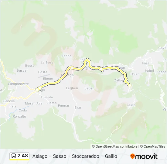 2 AS Bus Line Map