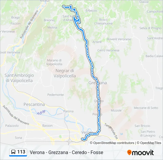 113 Bus Line Map