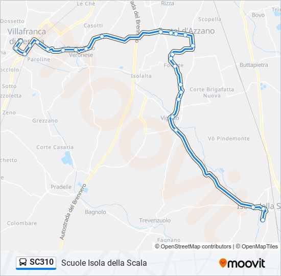 SC310 bus Line Map