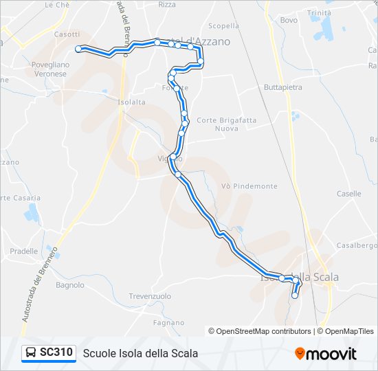 SC310 bus Line Map