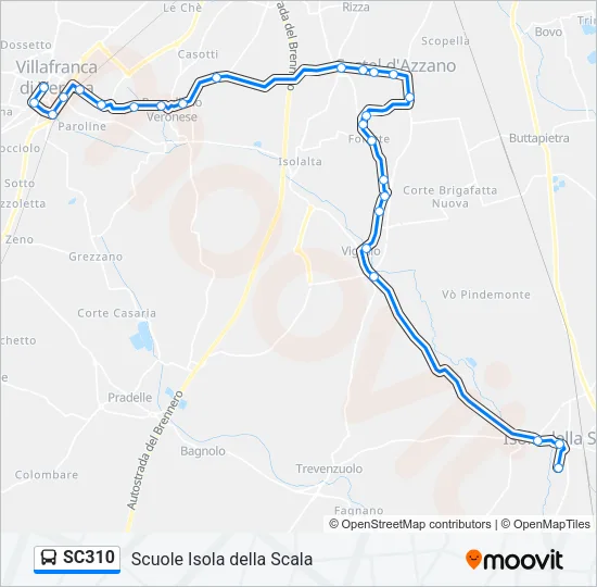 SC310 Bus Line Map