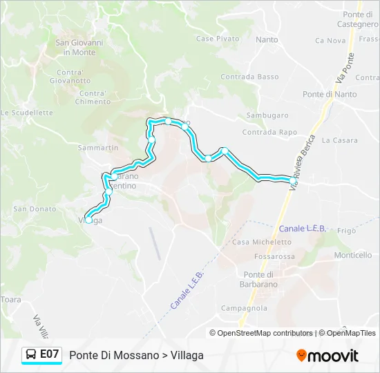 Percorso linea bus E07