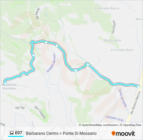 Percorso linea bus E07
