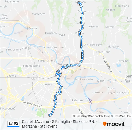 92 Bus Line Map