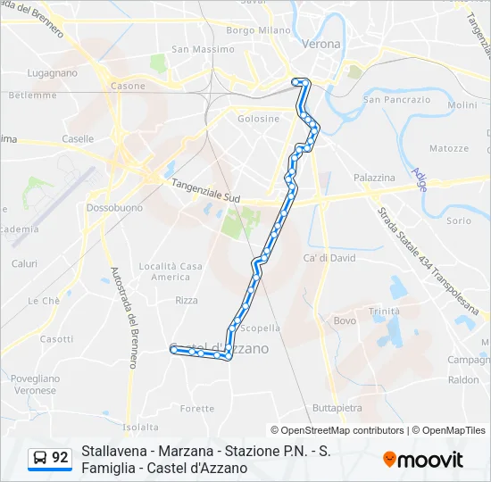 92 Bus Line Map