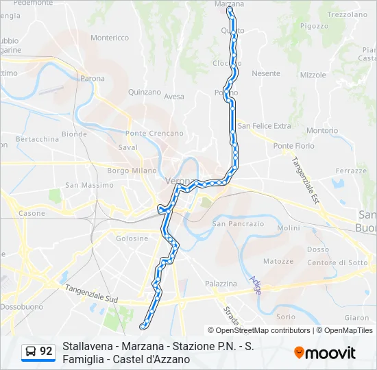 92 Bus Line Map