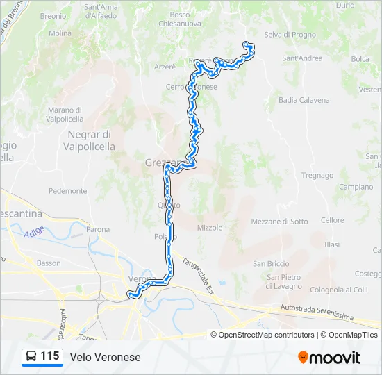 115 Bus Line Map