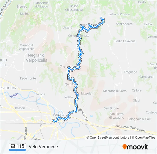 115 Bus Line Map