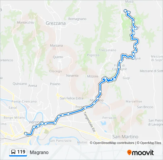 119 Bus Line Map