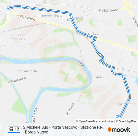 12 Bus Line Map