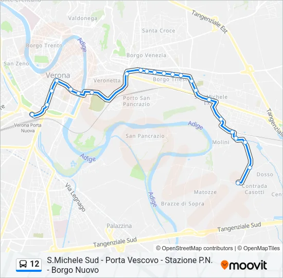 12 Bus Line Map
