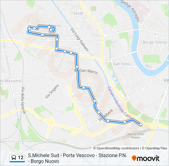 12 Bus Line Map