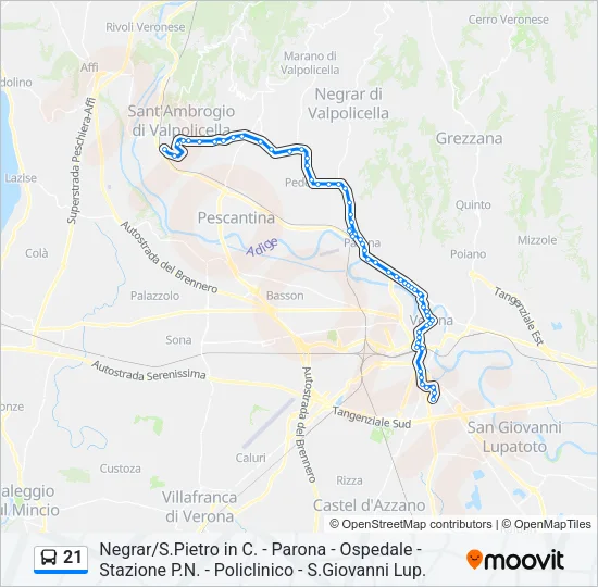 21 Bus Line Map